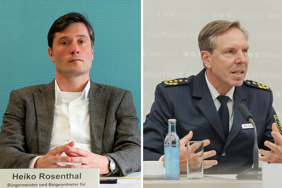 Heiko Rosenthal (46, Linke) und der Leipziger Polizeipräsident Torsten Schultze (55) stehen in der Kritik.