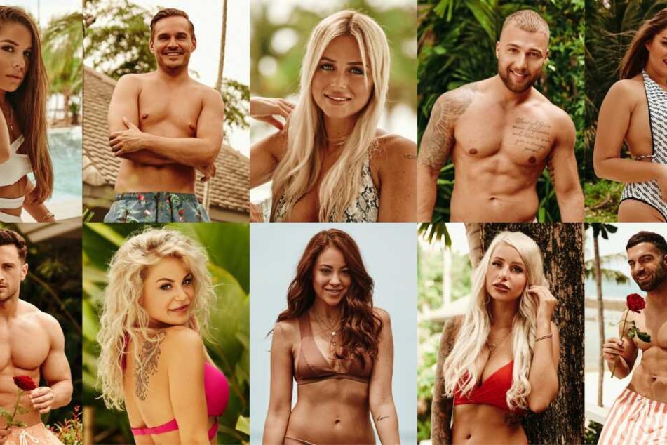 Einige der Kandidaten bei "Bachelor in Paradise": Meike, Sören, Jade, Filip und Ernestine, unten v.l.: Sebastian, Michelle, Natalie, Carina und Rafi