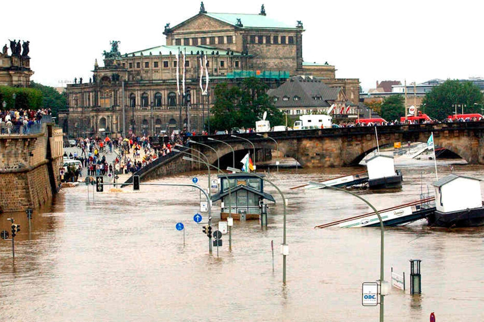 Flutkatastrophe in Dresden im Jahr 2002.