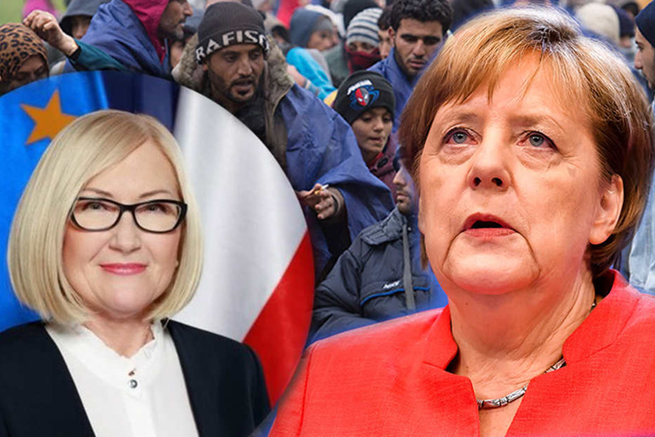 Die polnische Regierungssprecherin Joanna Kopcińska (li.) bestreitet, dass neue Abmachungen mit Kanzlerin Merkel zur Flüchtlingsfrage getroffen wurden.