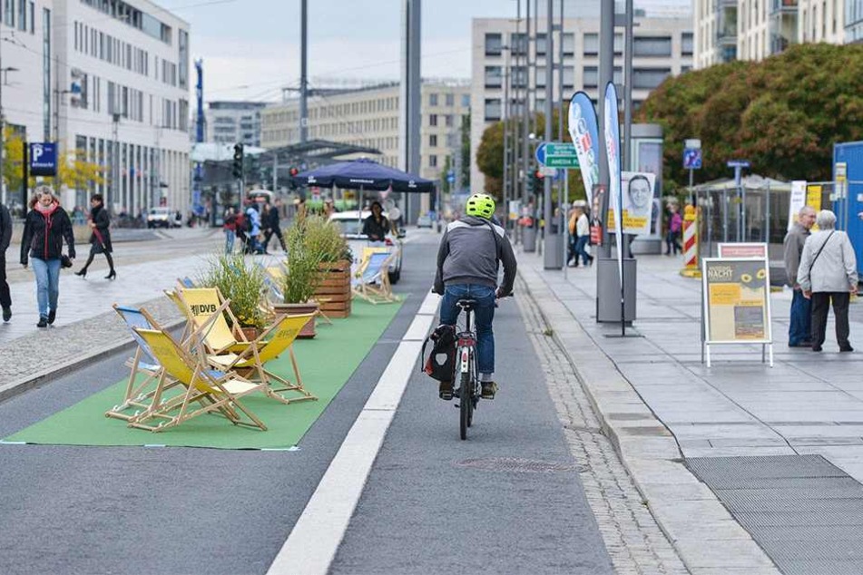 Im Spätsommer 2017 war die Wilsdruffer Straße einen Tag lang autofrei.