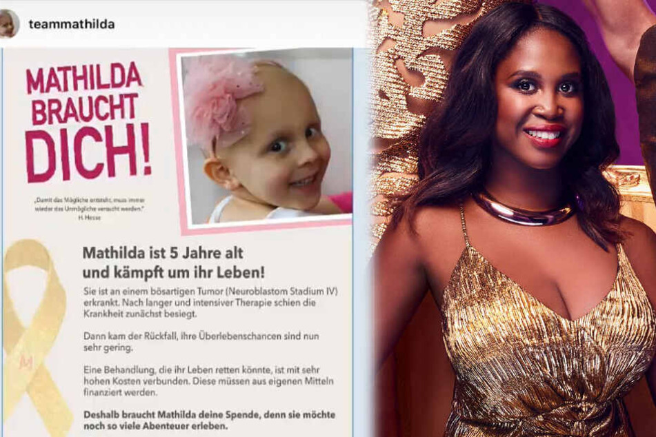 Die Montage zeigt links einen Screenshot des Aufrufs, den Motsi Mabuse am Montag als Instagram-Story veröffentlichte.