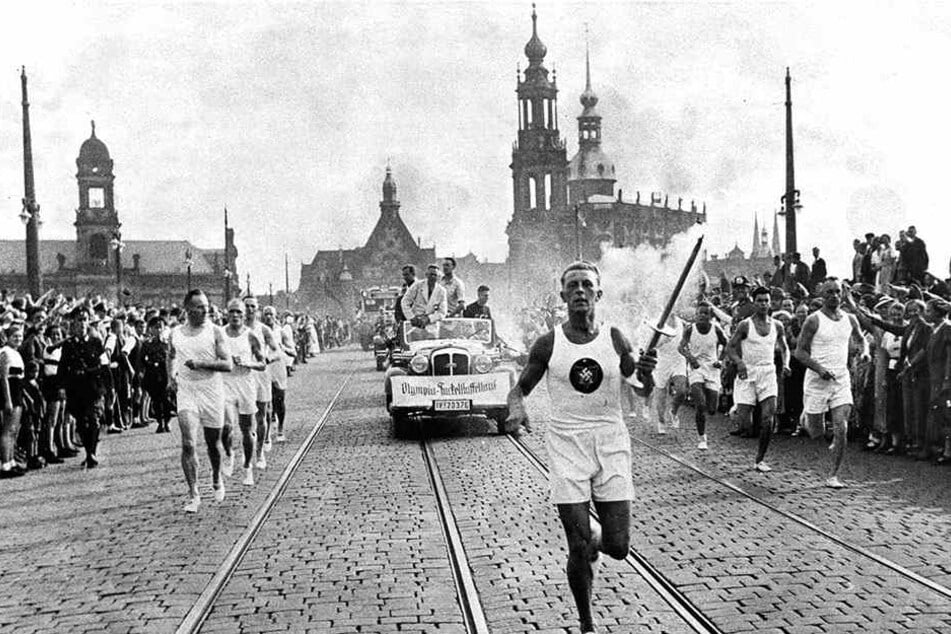 1936 führte der olympische Fackellauf durch Dresden.