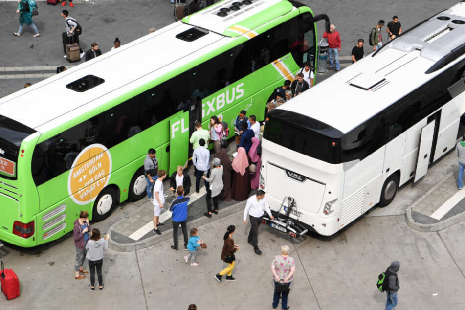 Das Foto aus dem Jahr 2017 zeigt Fernbusse an einem Terminal am Hauptbahnhof Frankfurt.