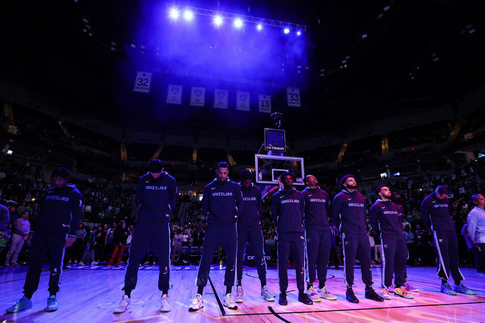 The Memphis Grizzlies team held a moment of silence for Tyre Nichols before their game in Minneapolis.