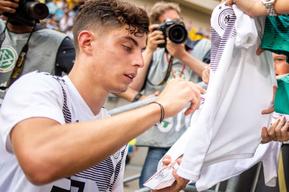Nationalspieler Kai Havertz steht aktuell bei Bayern 04 Leverkusen unter Vertrag.