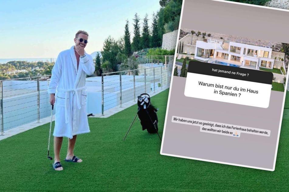 Julian Claßen (29) spielt auf dem Dach seines Ferienhauses Golf.
