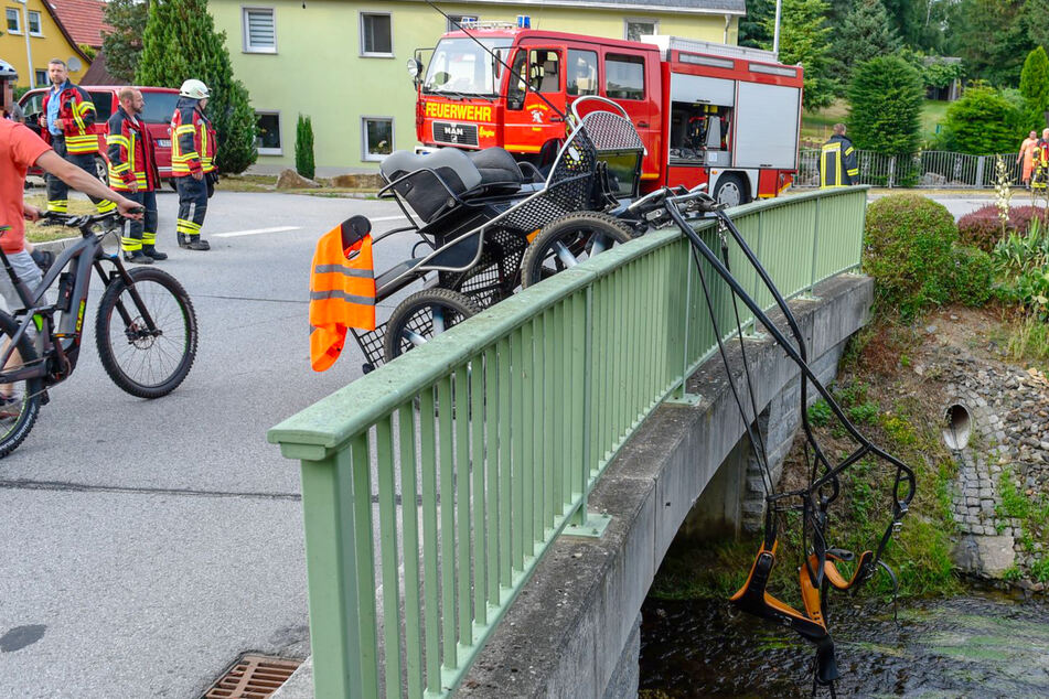 Kutsch-Unfall in Sachsen: Pferd springt über Brückengeländer!