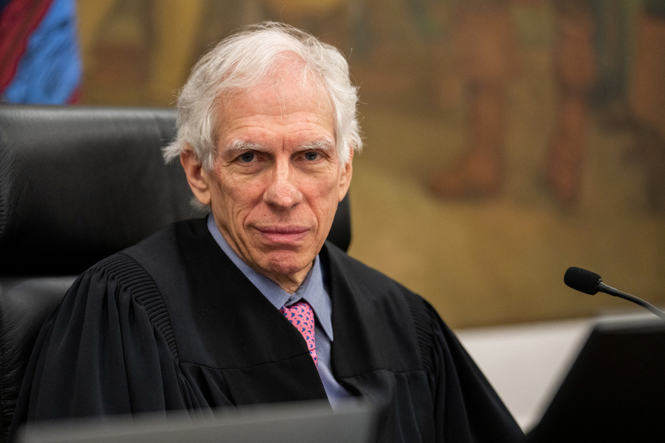 Judge Arthur Engoron looks out at the courtroom before the start of former President Donald Trump’s civil fraud case in New York.