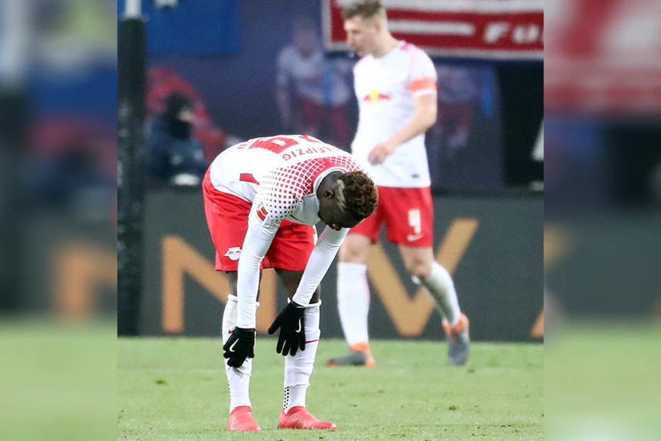 Hängender Kopf beim Torschützen: Jean-Kevin Augustin (vorn) konnte die Führung erzielen, doch Dortmund kam durch Marco Reus zurück.
