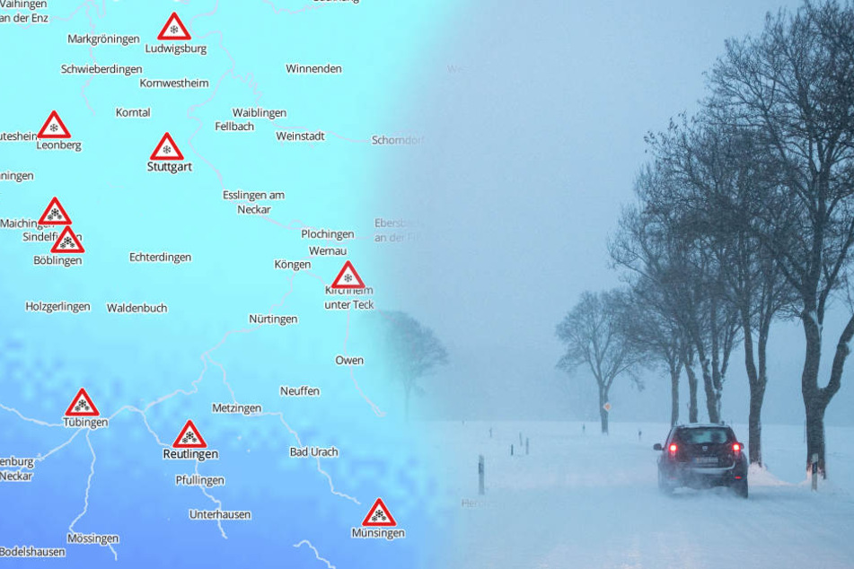 Die Meteorologen des DWD warnen vor Glätte. (Fotomontage/Symbolbild)