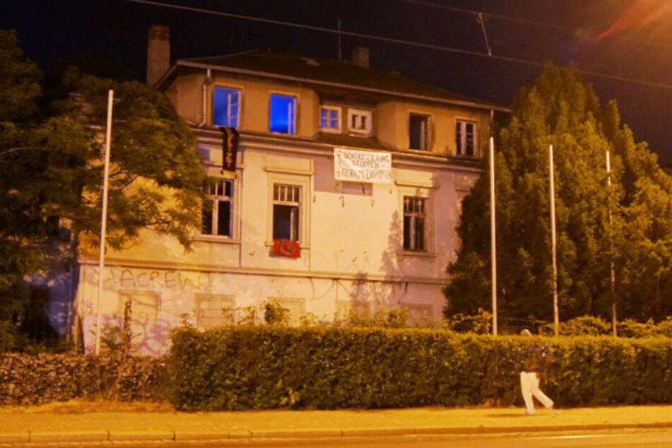 Ort der Besetzung: ein leerstehendes Haus an der Königsbrücker Straße 14 in der Dresdner Neustadt.