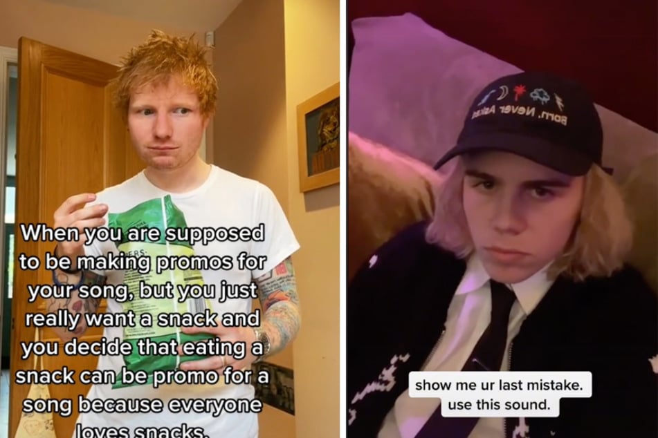 Ed Sheeran (izq.) y The Kid LAROI (der.) han usado TikTok para promociones invocadas por etiquetas.