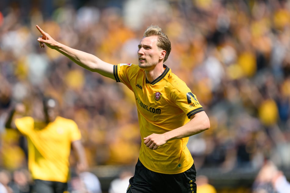 Bejubelt seinen Treffer zur 1:0-Führung der Dynamos: Vincent Vermeij (31).
