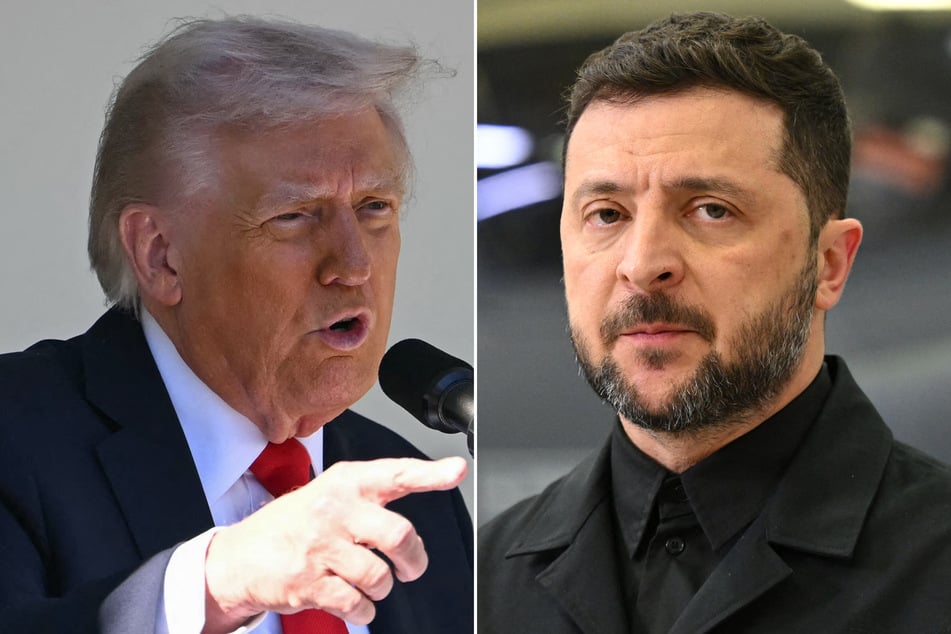 The secretary general of NATO has downplayed tensions between Donald Trump (l.) and Volodymyr Zelensky.