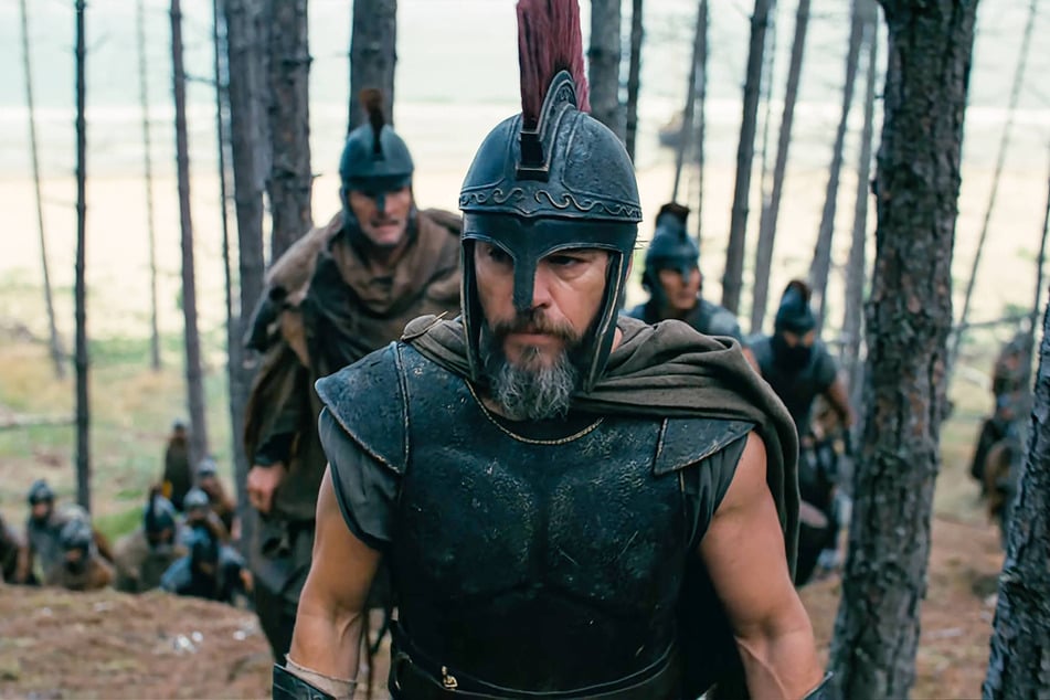Matt Damon appears in a scene from Christopher Nolan's new film The Odyssey.