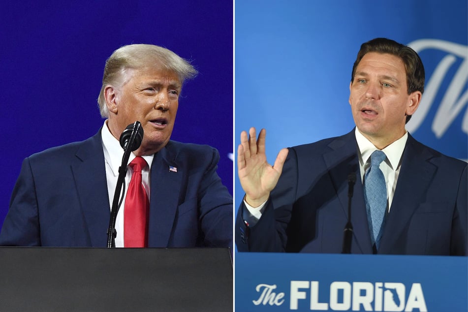 In a recent interview, Florida Governor Ron DeSantis (r.) described himself as more conservative than Donald Trump, who he also said is "moving to the left."