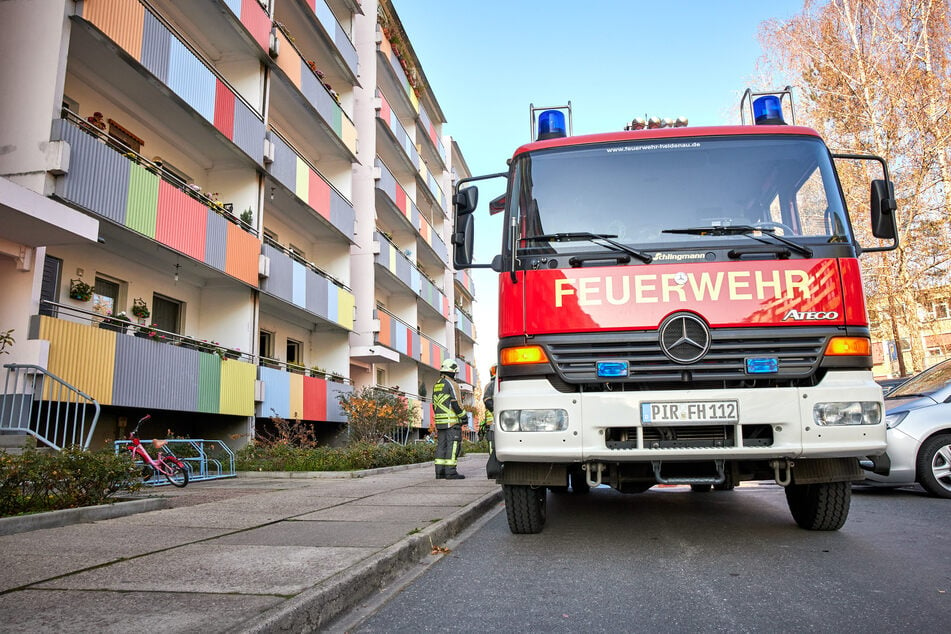 Küche in Heidenau steht in Flammen: Hund und Hase vor Feuer gerettet