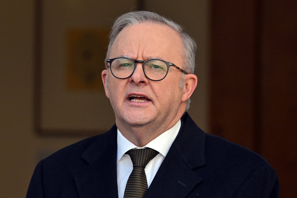 Australian Prime Minister Anthony Albanese speaks at a press conference at Parliament House in Canberra on August 11, 2025.