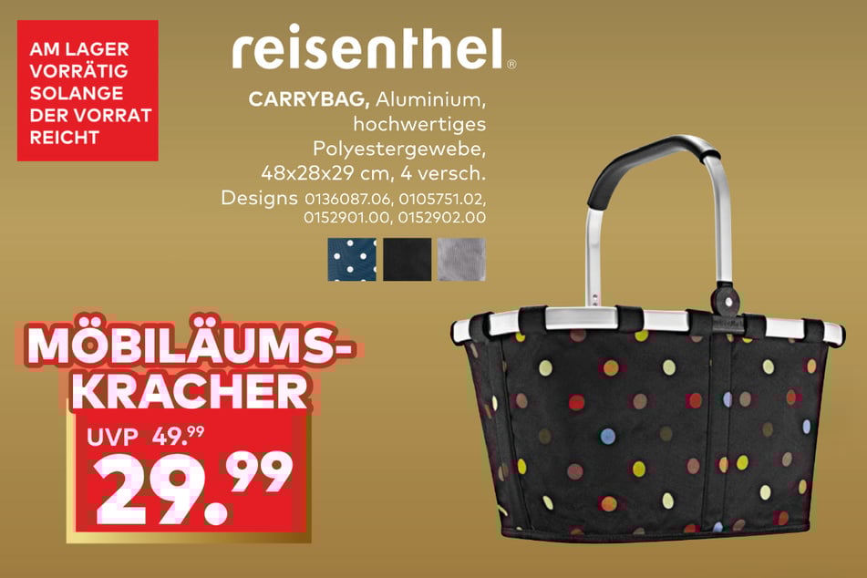 Die CARRYBAG von reisenthel bekommt Ihr für kurze Zeit zu einem unschlagbaren Preis.