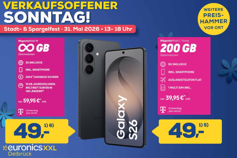 Samsung Galaxy S26 (512 GB) für 49 Euro im Tarif¹ ⁵ ⁶.