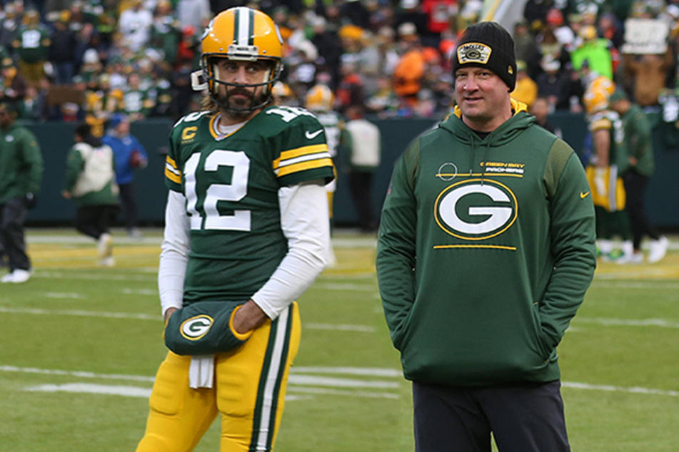 Former Green Bay Packers offensive coordinator Nathaniel Hackett (r.) has officially signed on as the new head coach for the Denver Broncos.