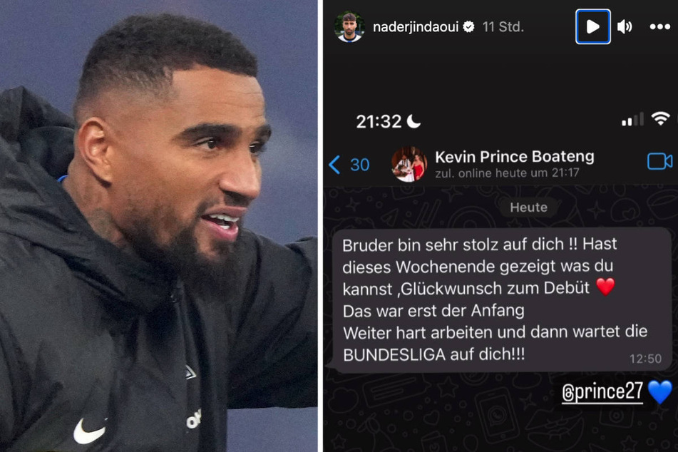 Kevin-Prince Boateng (35) hat Nader El-Jindaoui zu seinem Profi-Debüt gratuliert und glaubt an den Bundesliga-Traum des 26-Jährigen.