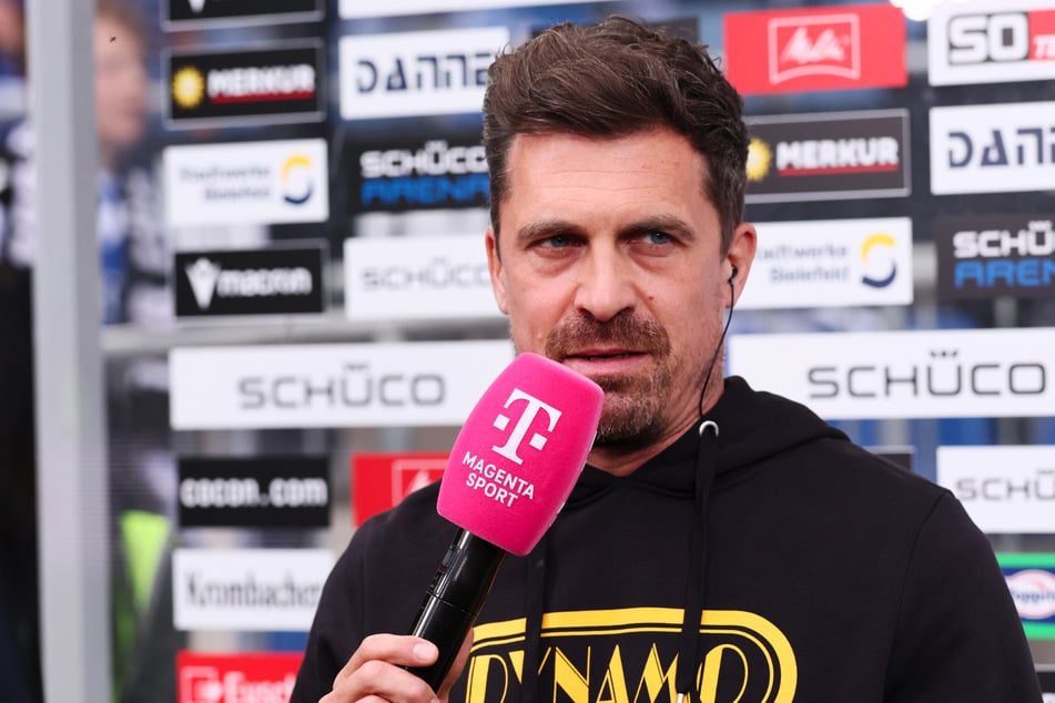 Dynamo-Coach Thomas Stamm (42) ordnete das späte Gegentor in Bielefeld auf gewohnte sachliche Art und Weise ein.