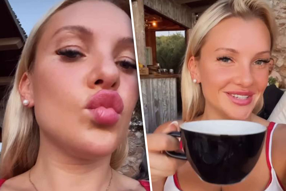 Evelyn Burdecki (33) genießt in ihrem Ibiza-Urlaub lieber Ingwer-Tee statt Cocktails.