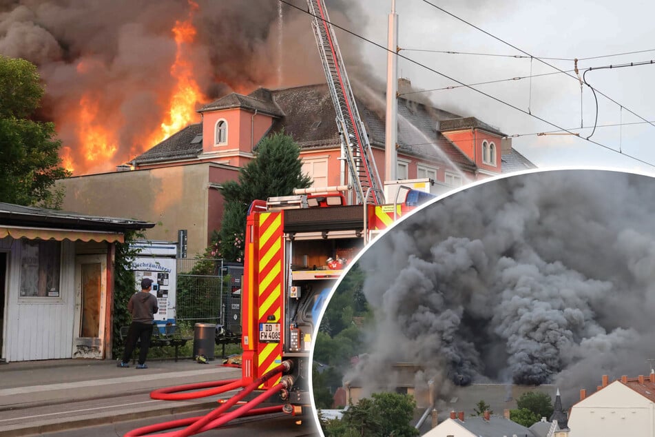 Dresden: Vollständig ausgebrannt: Ehemalige Staatsoperette nach Großbrand zerstört