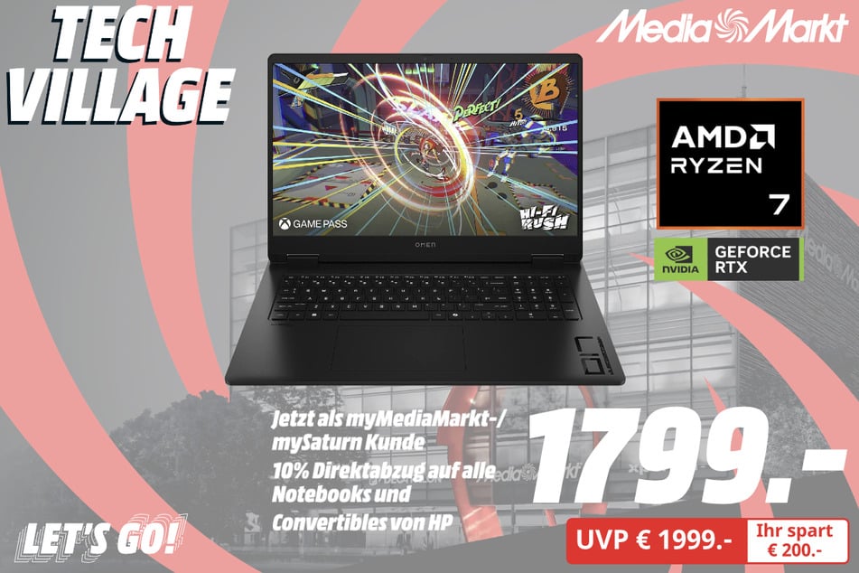 HP-Gaming-Notebook Omen 17-db0379ng für 1.799 statt 1.999 Euro.