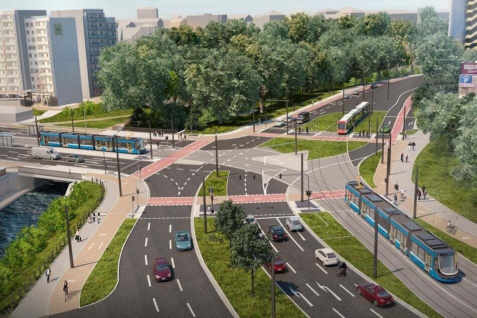 So soll der Falkeplatz in Zukunft aussehen. Ende 2028 soll er fertig sein.