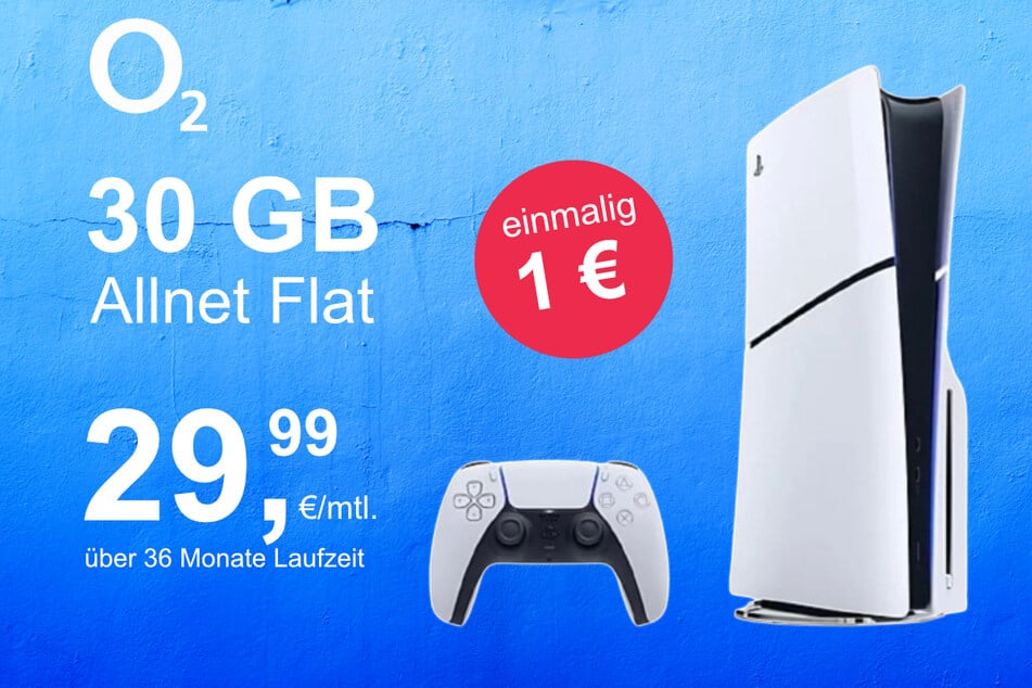 Die PS5 Slim Digital Edition im o2 Mobile M inkl. 30 GB+ für einmalig nur 1 Euro.