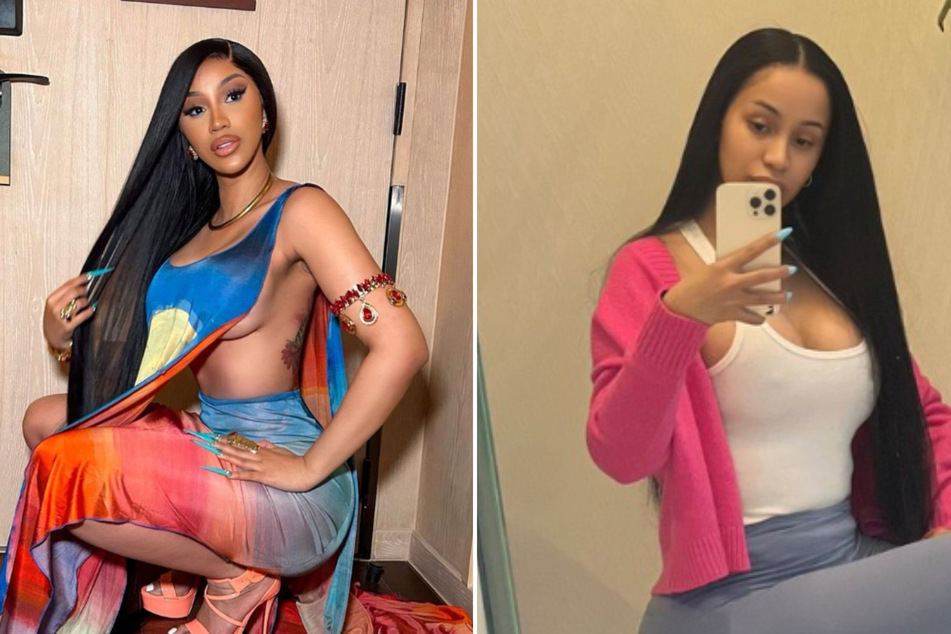 Cardi B loves to wear bold wigs, but she's also got long beautiful locks that she showed off on Instagram!