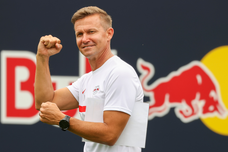 RB Leipzigs Trainer Jesse Marsch (47) freut sich auf die kommende Champions-League-Gruppenphase.
