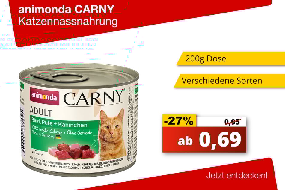 animonda CARNY Katzennassnahrung je 0,69 Euro (27 Prozent gespart)