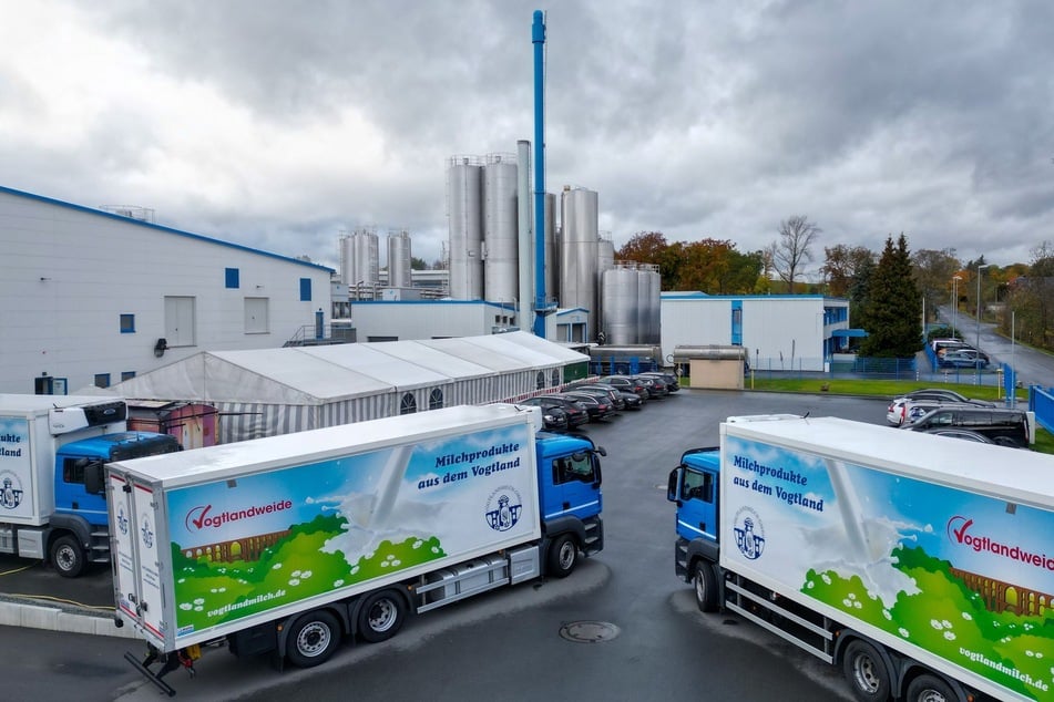 Blick auf die Vogtlandmilch GmbH in Plauen. Neben Quark, Milch, Butter und Buttermilch verlassen das Werk auch H-Milch und Mischmilchgetränke.