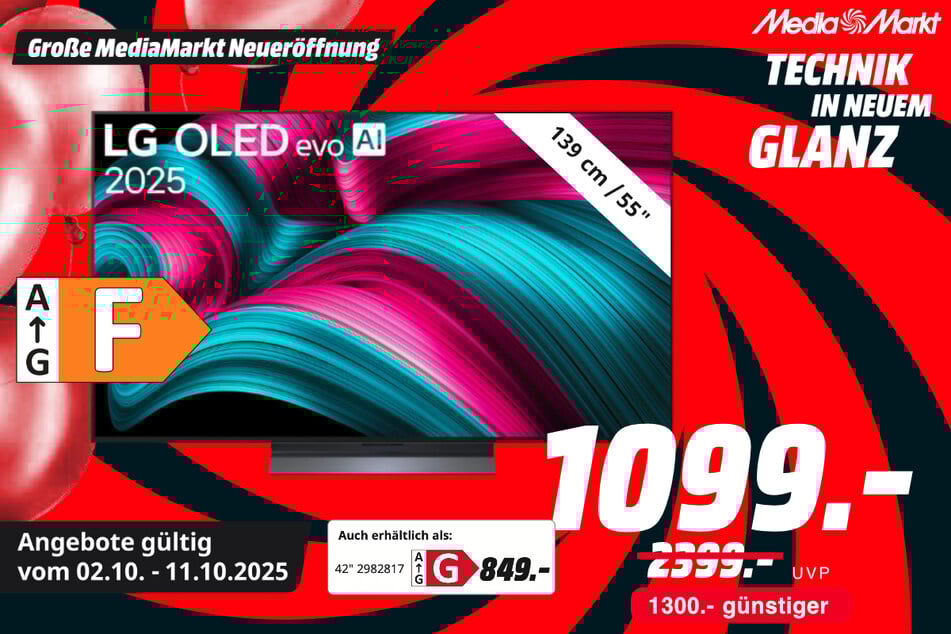 55-Zoll LG-Fernseher OLED55C57LA für 1.099 statt 2.399 Euro.