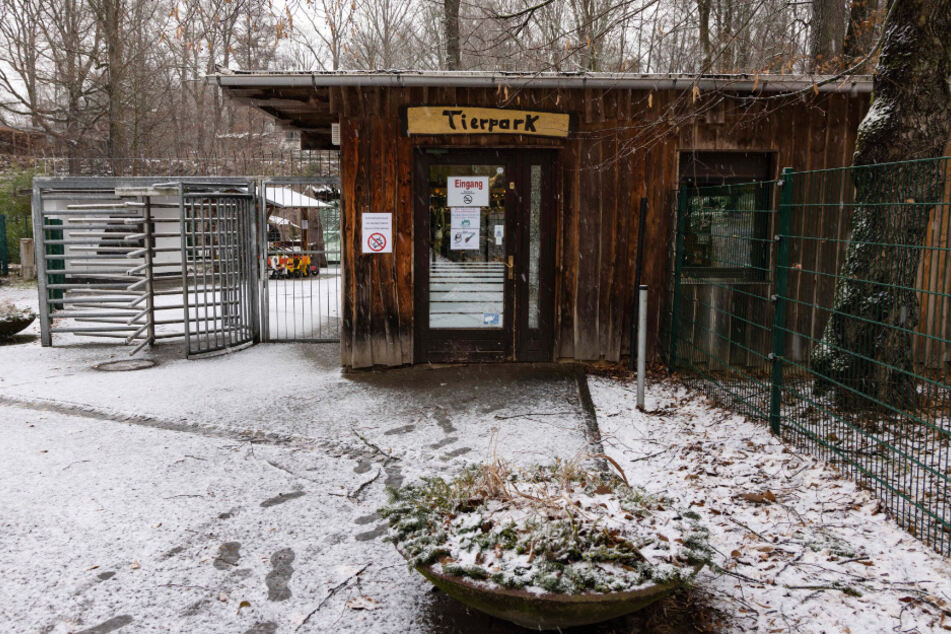 Der Eingang des Tierparks. Silvester ist bis 14 Uhr geöffnet.
