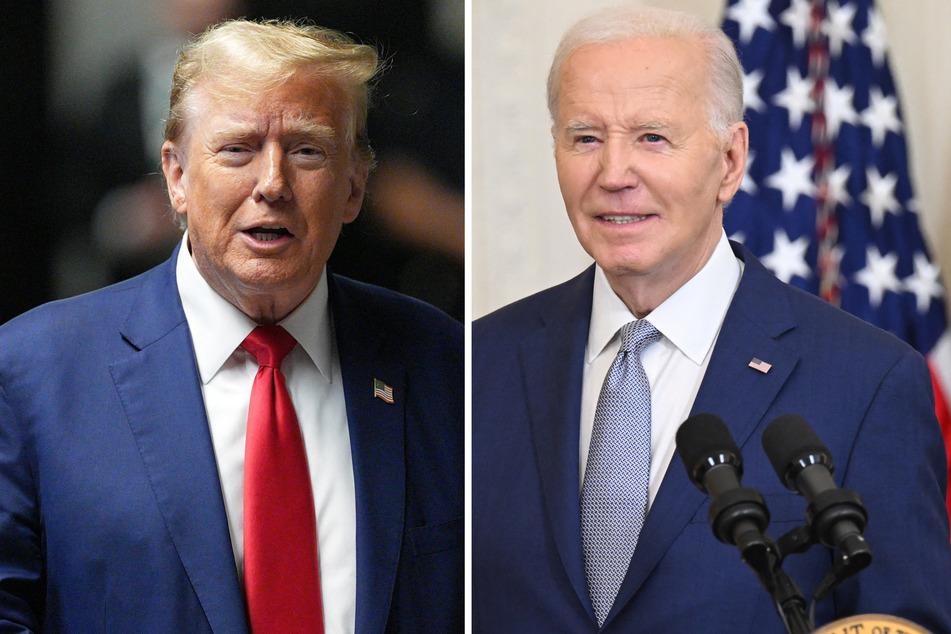 White House officials say Joe Biden's (r.) clean energy tax credits are not likely to be reversed should Donald Trump win the presidency in November.