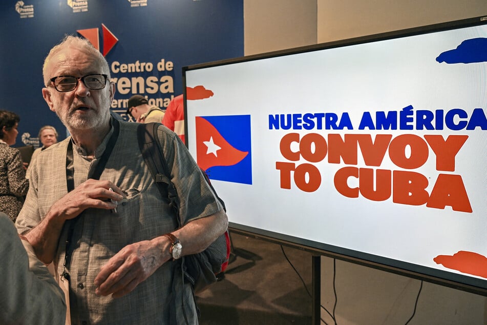 Jeremy Corbyn, member of Parliament of the United Kingdom, is seen during a press conference at the International Press Center in Havana on March 20, 2026.