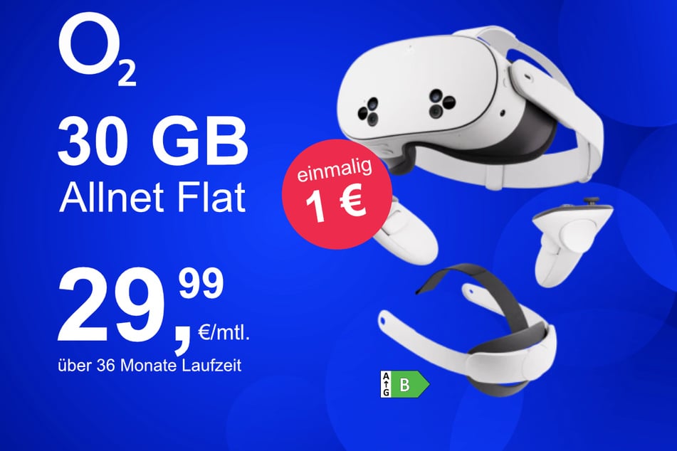 Die Meta Quest 3s im o2 Mobile M für einmalig nur 1 Euro.