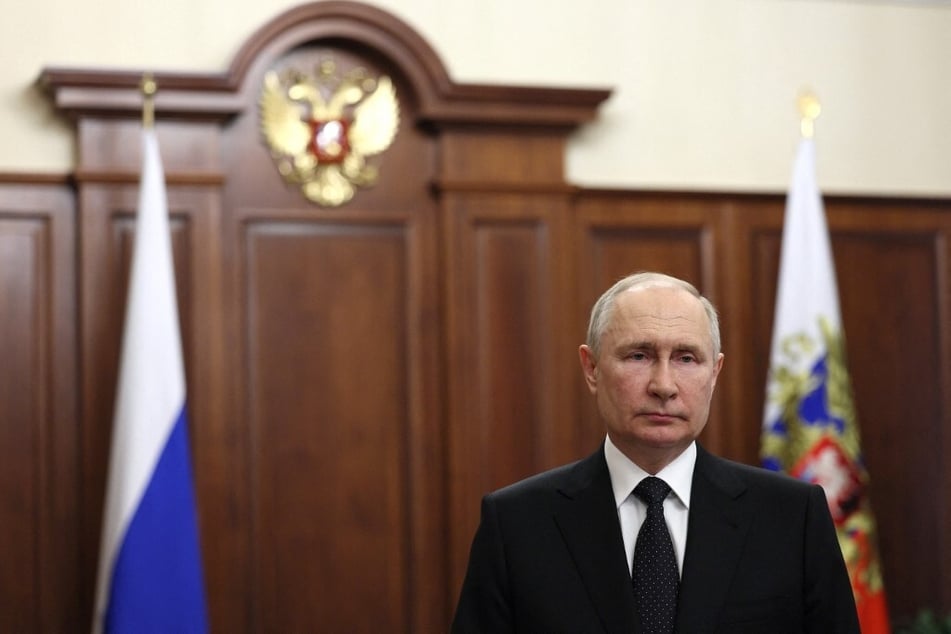 Russia’s President Vladimir Putin delivers a video address on June 24, 2023, as Wagner fighters stage a rebellion.