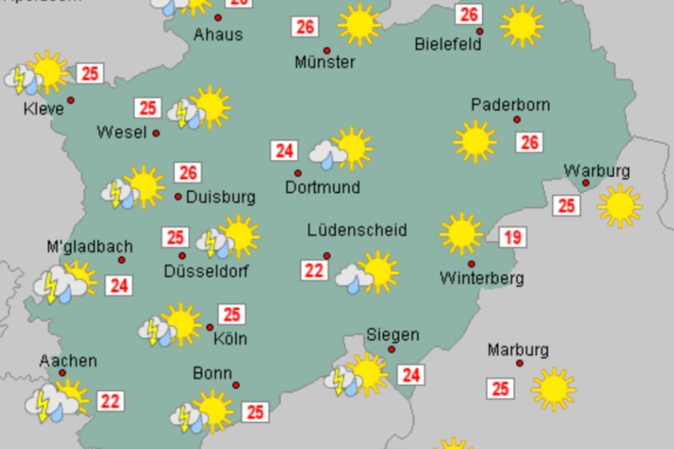 Nicht nur am Montag, sondern auch in den kommenden Tagen soll es in NRW nass werden.