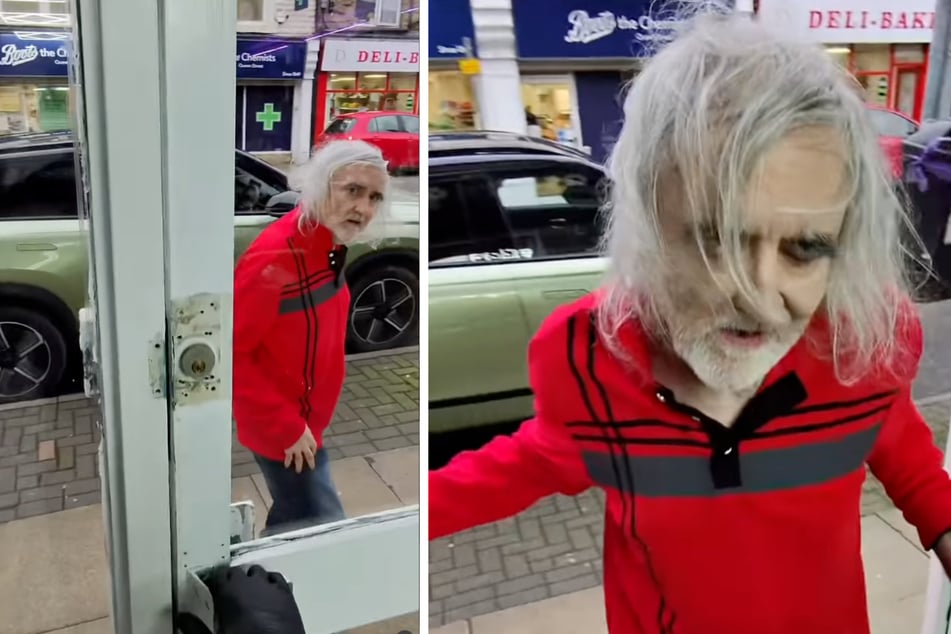 Ein Friseur entdeckte diesen älteren Herrn vor seinem Salon und bot ihm einen kostenlosen Haarschnitt an.