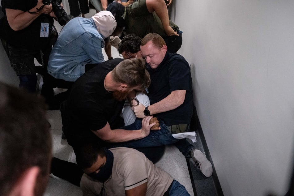 ICE agents brutally detained a man attending an immigration court hearing in New York.
