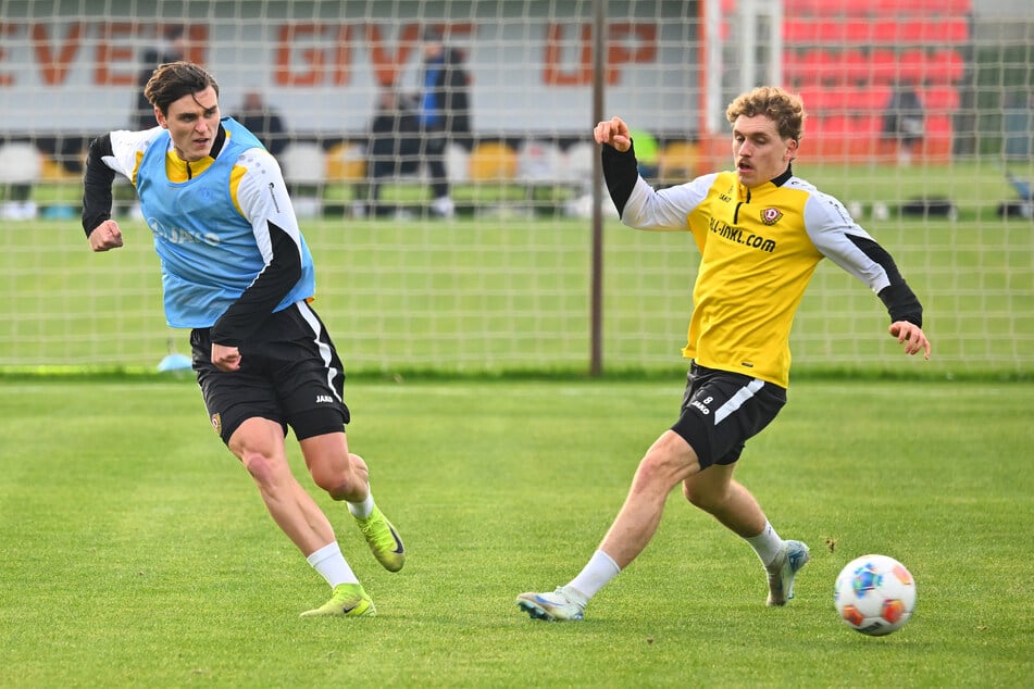 Dynamos Luca Herrmann (27, r.) trainierte damals schon unter Stamm in der U19 des SC Freiburg.