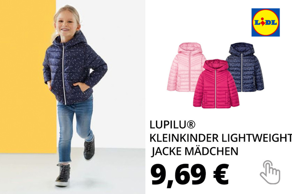 LUPILU® Kleinkinder Lightweight Jacke Mädchen, mit Taschen, Kapuze, wasserabweisend