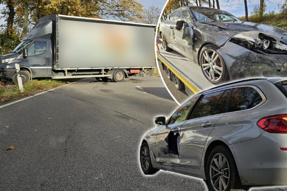 Missglücktes Überholmanöver: Hyundai kracht mit BMW und Transporter zusammen