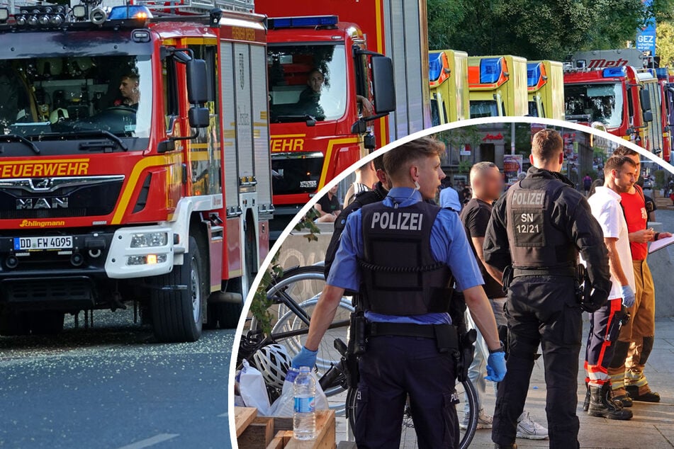 Dresden: Großeinsatz auf Prager Straße: Schlägerei vor Café!